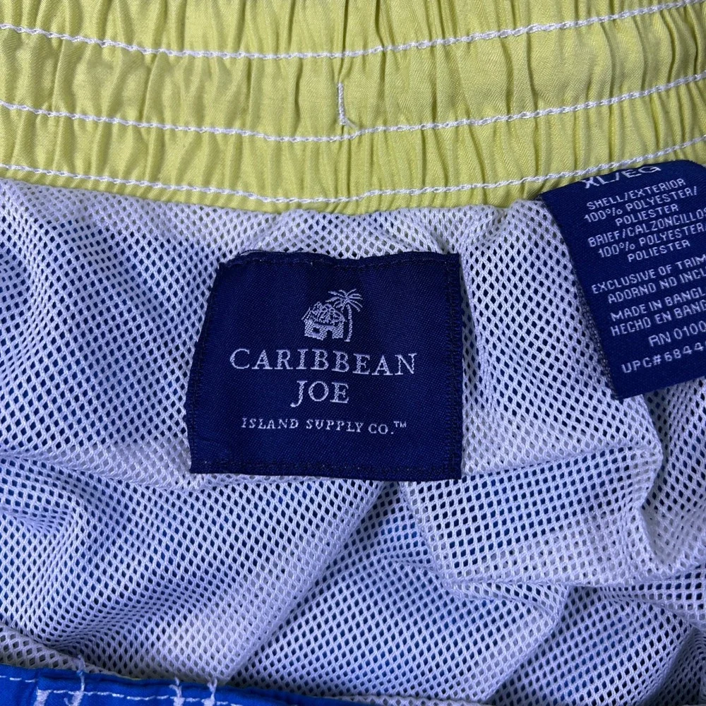 Caribbean Joe Island Supply Co Board Shorts Mid Rise Swim Trunks Mens XL Blue